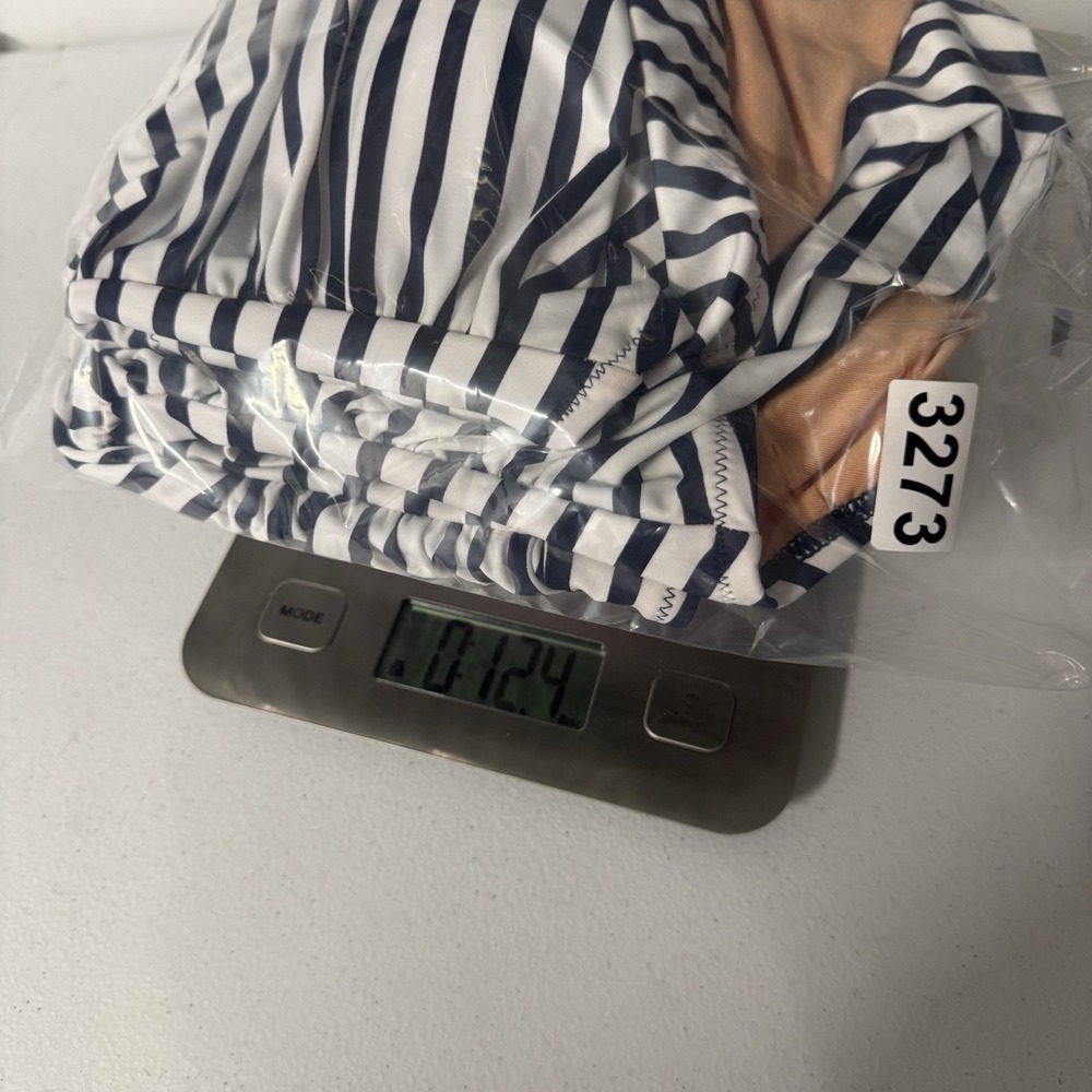 J.Crew Ruched One Shoulder One Piece Navy White Stripe Size 14 Coastal NEW - Picture 16 of 16